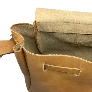 Raw Leather Bucket Bag Interior