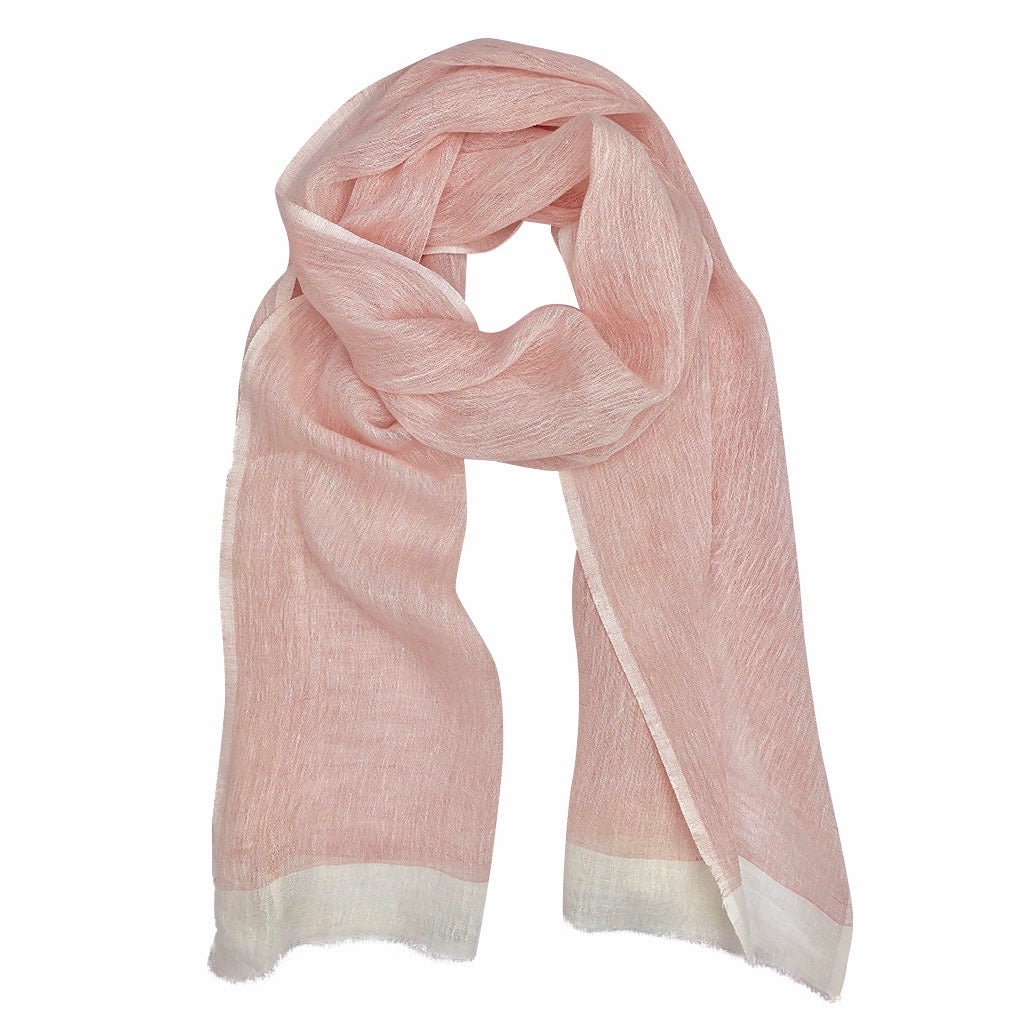 pink linen scarf