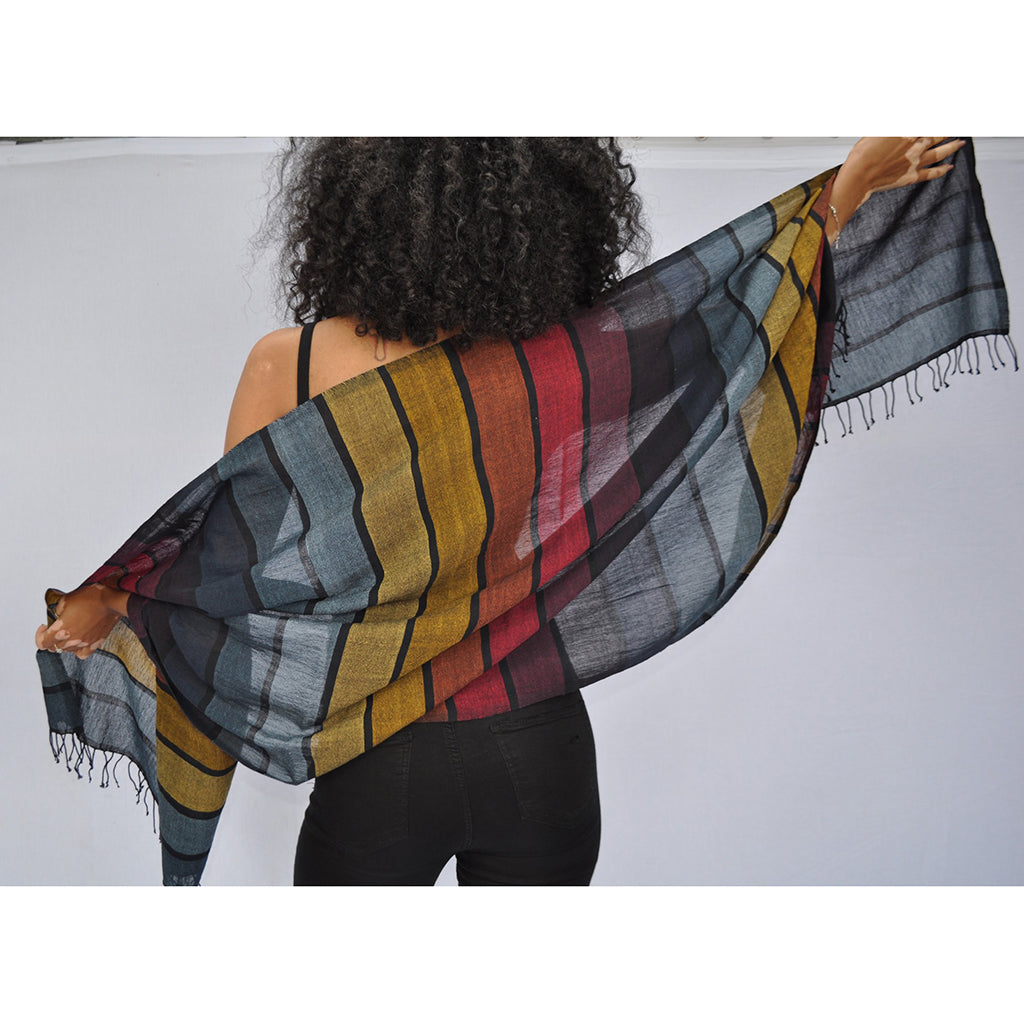 rainbow fair trade scarf
