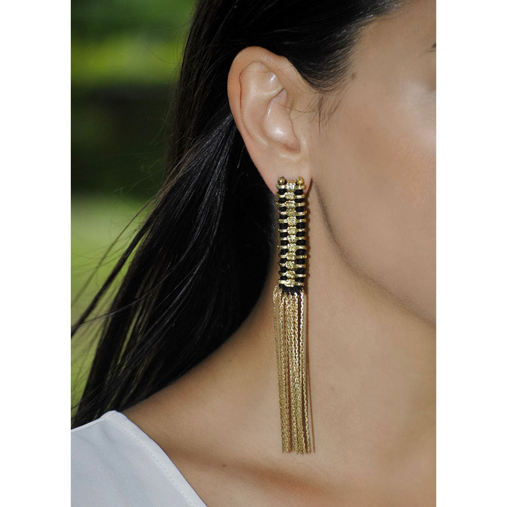 Long Tassel Drop Earrings