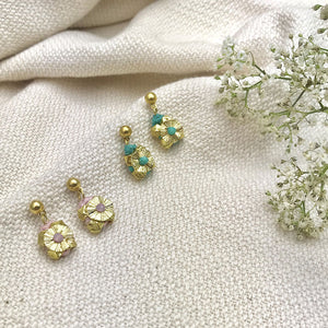 Gold Fair Trade Flower Earrings