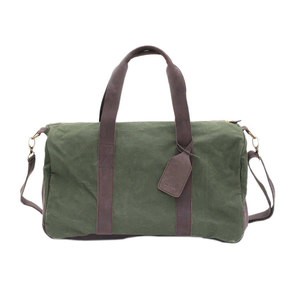 Fair Trade Green Leather Duffle Bag