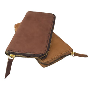 Brown Leather Zippered Wallets