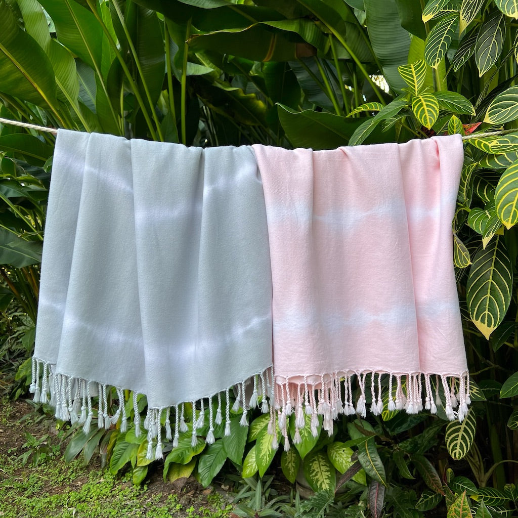 gray tie dye towel