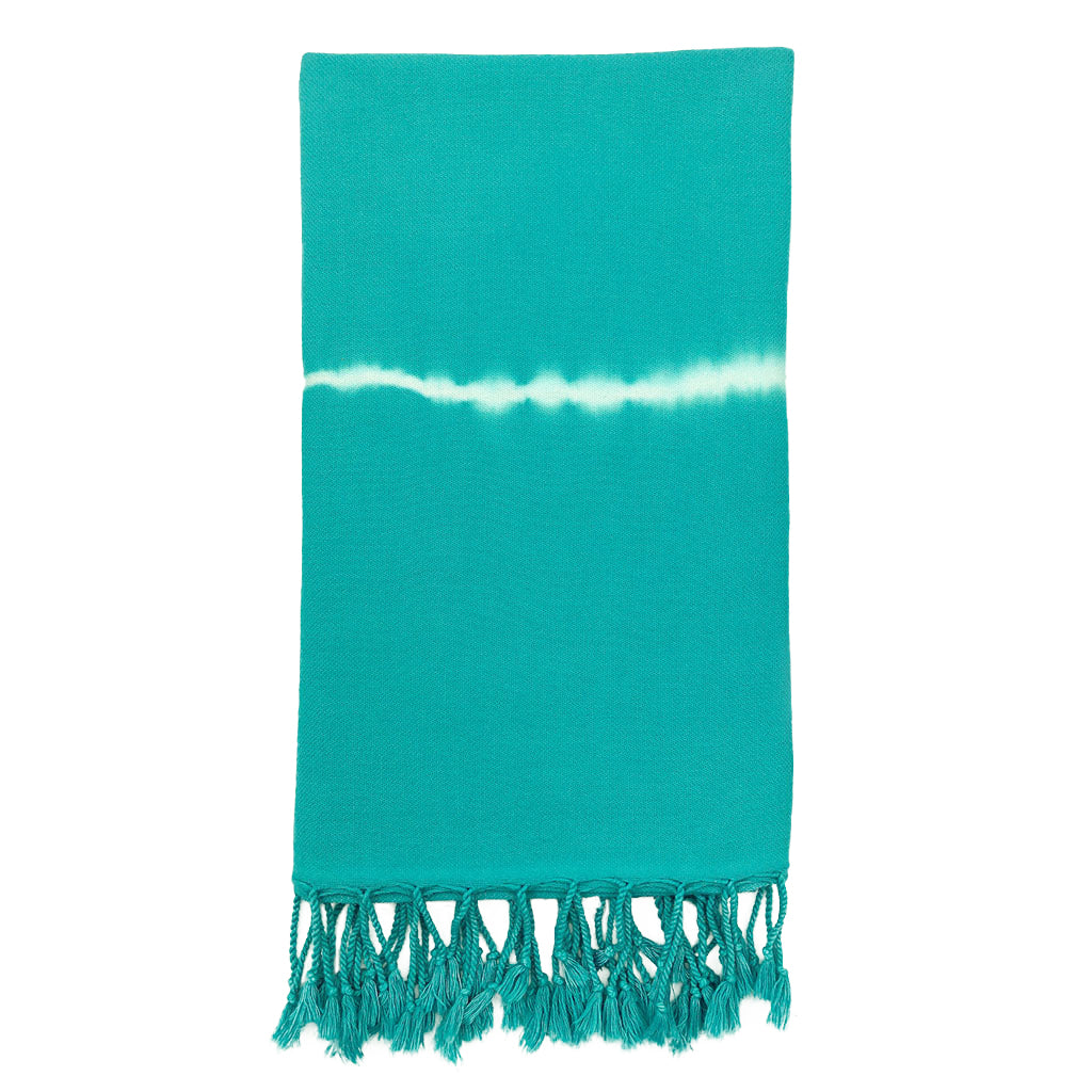 teal green tie dye towel