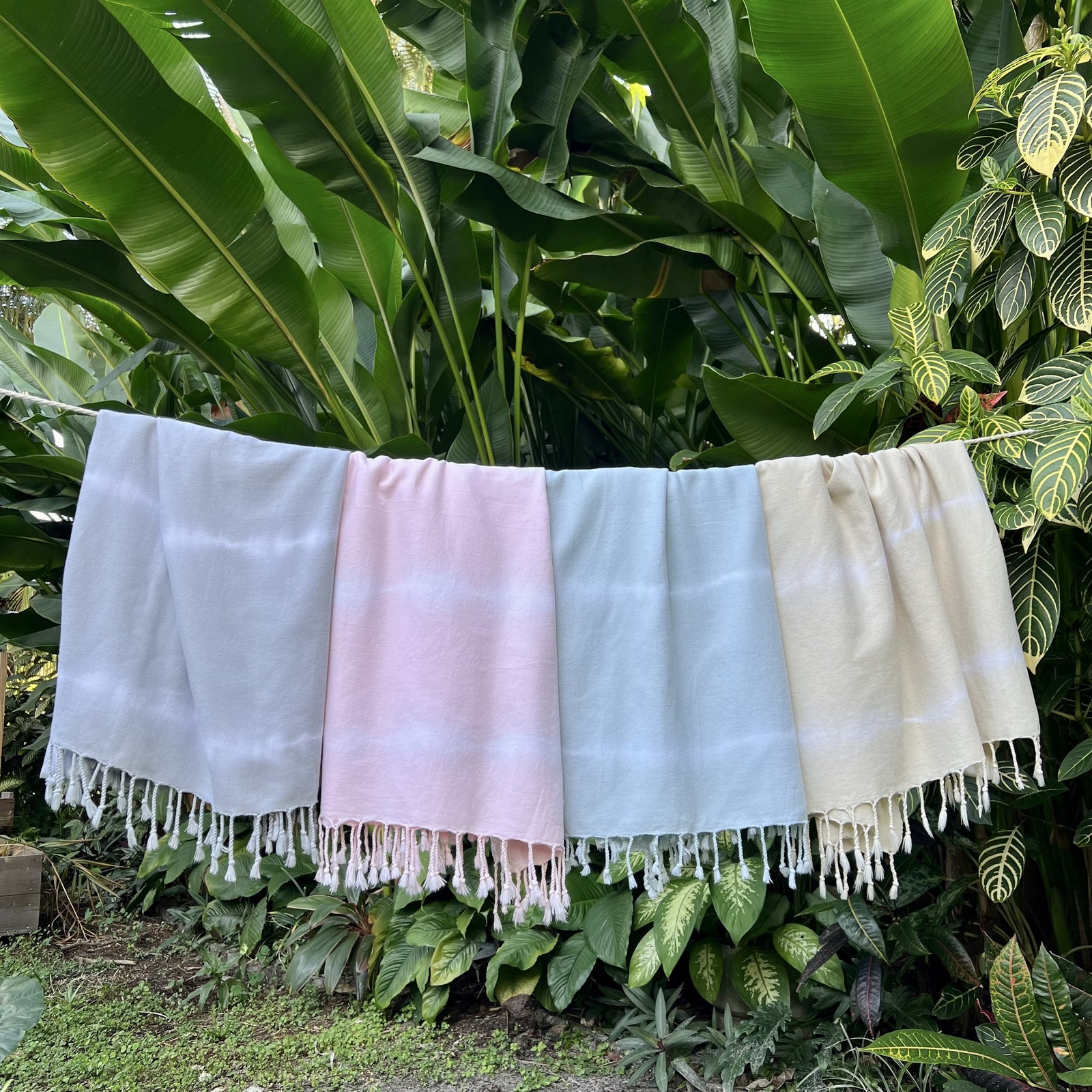blue tie dye turkish towel