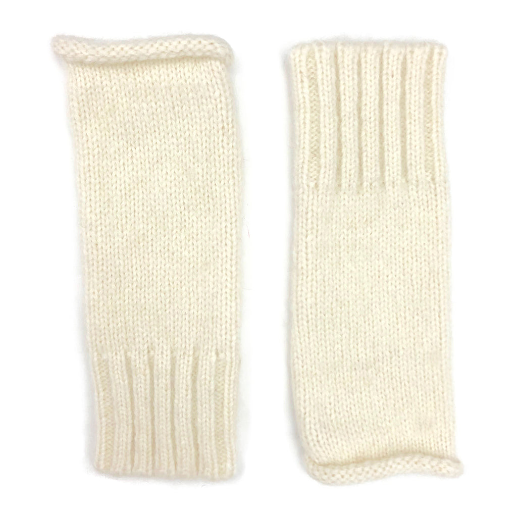 white alpaca gloves