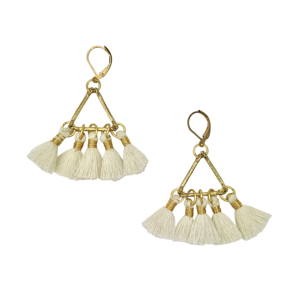 Black tassel fan earrings
