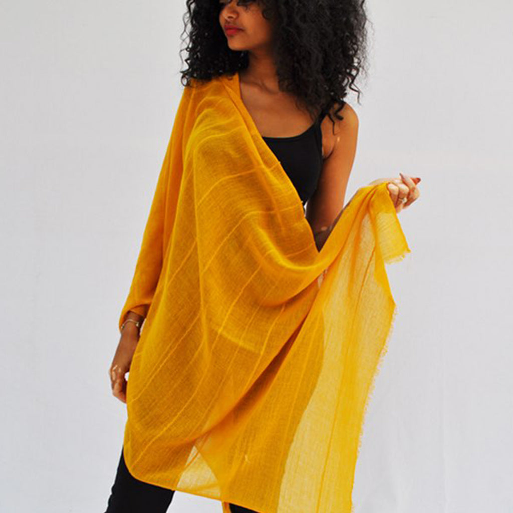 yellow gold cotton scarf