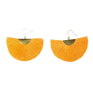 yellow fan earrings